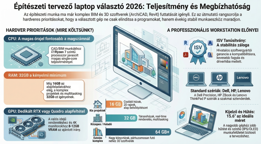 Milyen laptopot válasszak építészeti tervezési munkákra 2026-ban?